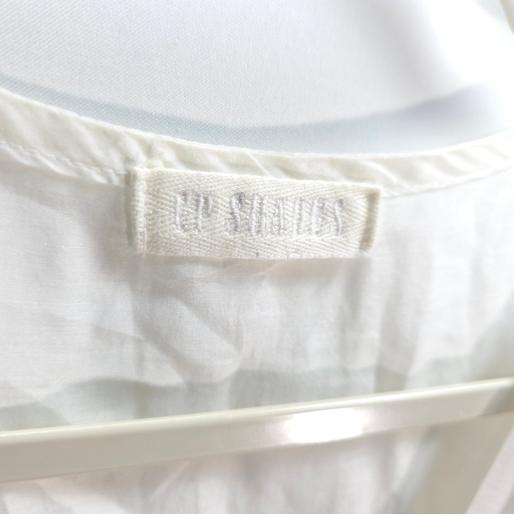 CP Shades Off White Dress Women S Cotton Silk Tie Waist Quiet Luxury Feminine - Picture 9 of 14